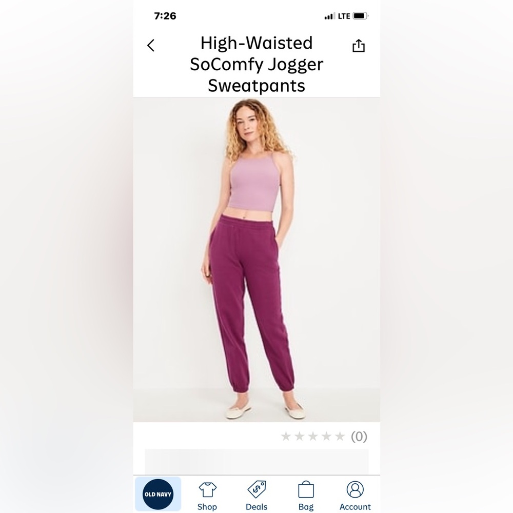 Old navy brand new without tag high waisted joggers size small